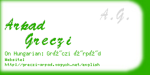 arpad greczi business card